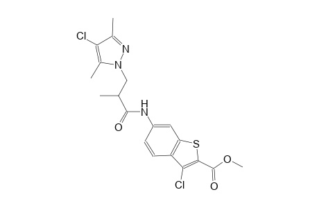 methyl 3-chloro-6-{[3-(4-chloro-3,5-dimethyl-1H-pyrazol-1-yl)-2-methylpropanoyl]amino}-1-benzothiophene-2-carboxylate