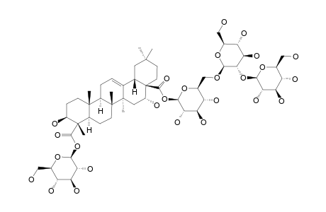 DIANVERSICOSIDE_F;23-O-BETA-D-GLUCOPYRANOSYL-3-BETA,16-ALPHA-DIHYDROXYOLEAN-12-EN-23-ALPHA,28-BETA-DIOIC_ACID_28-O-[[BETA-D-GLUCOPYRANOSYL-(1->2)]