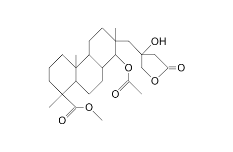 De-15-methyl-14-acetoxy-15-(tetrahydro-4-hydroxy -furan-2-on-4-yl)-18-isopimaranoic acid, methyl ester