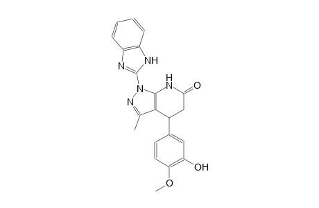 6H-pyrazolo[3,4-b]pyridin-6-one, 1-(1H-benzimidazol-2-yl)-1,4,5,7-tetrahydro-4-(3-hydroxy-4-methoxyphenyl)-3-methyl-