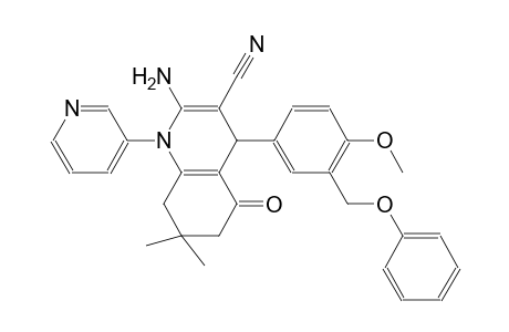 2-amino-4-[4-methoxy-3-(phenoxymethyl)phenyl]-7,7-dimethyl-5-oxo-1-(3-pyridinyl)-1,4,5,6,7,8-hexahydro-3-quinolinecarbonitrile