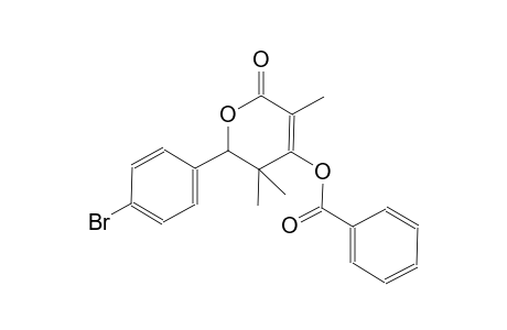 2-(4-bromophenyl)-3,3,5-trimethyl-6-oxo-3,6-dihydro-2H-pyran-4-yl benzoate