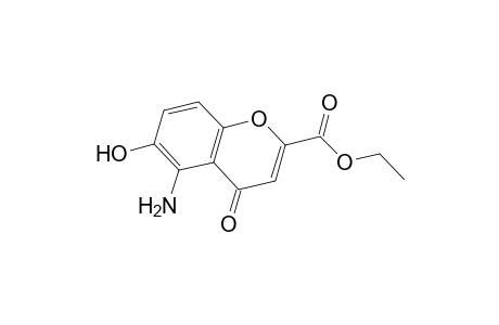 4H-1-Benzopyran-2-carboxylic acid, 5-amino-6-hydroxy-4-oxo-, ethyl ester