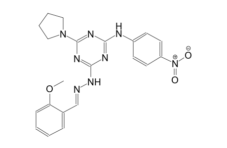 benzaldehyde, 2-methoxy-, [4-[(4-nitrophenyl)amino]-6-(1-pyrrolidinyl)-1,3,5-triazin-2-yl]hydrazone