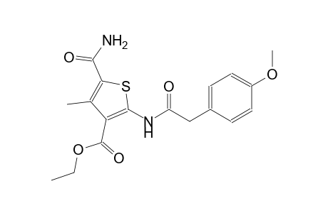 ethyl 5-(aminocarbonyl)-2-{[(4-methoxyphenyl)acetyl]amino}-4-methyl-3-thiophenecarboxylate