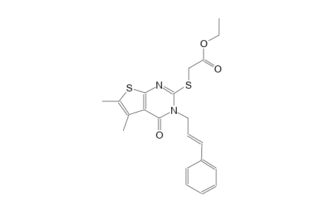 ethyl ({5,6-dimethyl-4-oxo-3-[(2E)-3-phenyl-2-propenyl]-3,4-dihydrothieno[2,3-d]pyrimidin-2-yl}sulfanyl)acetate