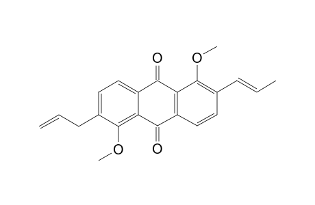 1,5-DIMETHOXY-2-(PROP-1'-ENYL)-6-(PROP-2''-ENYL)-ANTHRAQUINONE