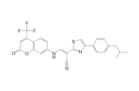 (2E)-2-[4-(4-isobutylphenyl)-1,3-thiazol-2-yl]-3-{[2-oxo-4-(trifluoromethyl)-2H-chromen-7-yl]amino}-2-propenenitrile