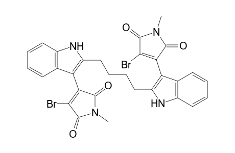 3-bromanyl-4-[2-[4-[3-[4-bromanyl-1-methyl-2,5-bis(oxidanylidene)pyrrol-3-yl]-1H-indol-2-yl]butyl]-1H-indol-3-yl]-1-methyl-pyrrole-2,5-dione