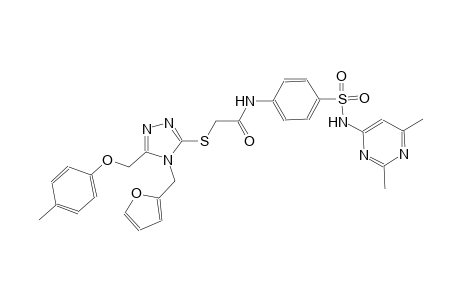 N-(4-{[(2,6-dimethyl-4-pyrimidinyl)amino]sulfonyl}phenyl)-2-({4-(2-furylmethyl)-5-[(4-methylphenoxy)methyl]-4H-1,2,4-triazol-3-yl}sulfanyl)acetamide