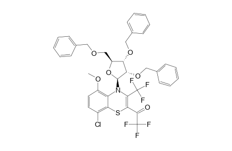 N-(2',3',5'-TRI-O-BENZOYL-BETA-D-RIBOFURANOSYL)-8-CHLORO-2-TRIFLUOROACETYL-3-TRIFLUOROMETHYL-5-METHOXY-4H-1,4-BENZOTHIAZINE
