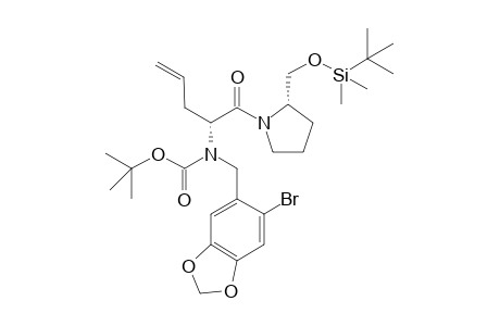 (2R)-2-[N-(6-Bromo-4,5-methylenedioxyphenyl)methyl]-N-(tertbutyloxycarbonyl)-aminopent-4-enoic Acid [(2S)-tert-butyldimethylsilyloxymethyl-pyrrolidinyl]amide