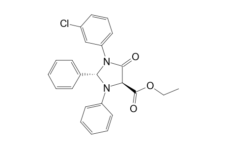 4-Imidazolidinecarboxylic acid, 1-(3-chlorophenyl)-5-oxo-2,3-diphenyl-, ethyl ester, trans-