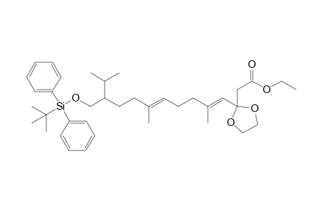 2-[2-[(1E,5E)-9-[[tert-butyl(diphenyl)silyl]oxymethyl]-2,6,10-trimethyl-undeca-1,5-dienyl]-1,3-dioxolan-2-yl]acetic acid ethyl ester