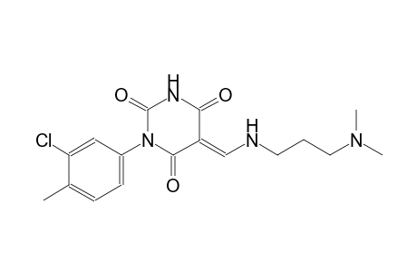 (5E)-1-(3-chloro-4-methylphenyl)-5-({[3-(dimethylamino)propyl]amino}methylene)-2,4,6(1H,3H,5H)-pyrimidinetrione