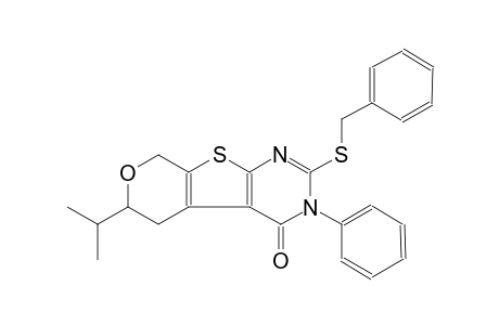 4H-pyrano[4',3':4,5]thieno[2,3-d]pyrimidin-4-one, 3,5,6,8-tetrahydro-6-(1-methylethyl)-3-phenyl-2-[(phenylmethyl)thio]-