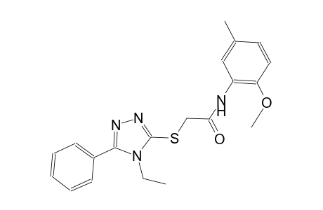 2-[(4-ethyl-5-phenyl-4H-1,2,4-triazol-3-yl)sulfanyl]-N-(2-methoxy-5-methylphenyl)acetamide