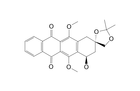 9,1'-O-ISOPROPYLIDENE-DERIVATE-OF-(7R,9S)-7,9-DIHYDROXY-9-HYDROXYMETHYL-6,11-DIMETHOXY-7,8,9,10-TETRAHYDRONAPHTHACENE-5,12-DIONE