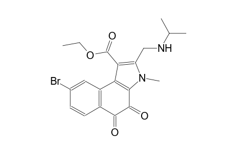 3H-benz[e]indole-1-carboxylic acid, 8-bromo-4,5-dihydro-3-methyl-2-[[(1-methylethyl)amino]methyl]-4,5-dioxo-, ethyl ester