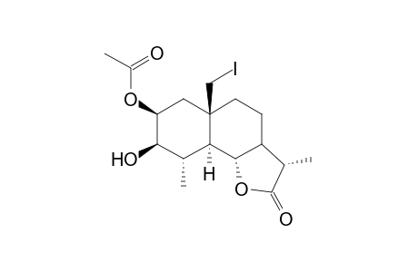 14-Iodo-2.beta.-acetoxy-3.beta.-hydroxy-5.alpha.H,4,6,11.beta.H-eudesman-12,6-olide