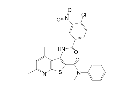3-C-(4-chloro-3-nitrobenzene)-2-N,4,6-trimethyl-2-N-phenylthieno[2,3-b]pyridine-2,3-diamido