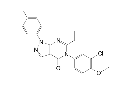 4H-pyrazolo[3,4-d]pyrimidin-4-one, 5-(3-chloro-4-methoxyphenyl)-6-ethyl-1,5-dihydro-1-(4-methylphenyl)-