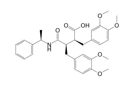 (2S,3R,.alpha.R)-N-(.alpha.-phenylethyl)-2,3-bis(3,4-dimethoxybenzyl)butanedioic acid monoamide