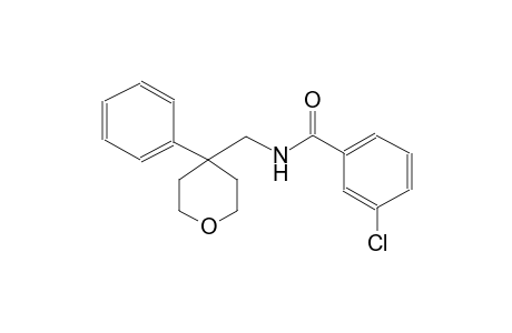 3-chloro-N-[(4-phenyltetrahydro-2H-pyran-4-yl)methyl]benzamide