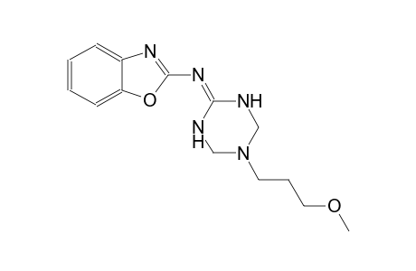 N-(5-(3-methoxypropyl)tetrahydro-1,3,5-triazin-2(1H)-ylidene)-1,3-benzoxazol-2-amine