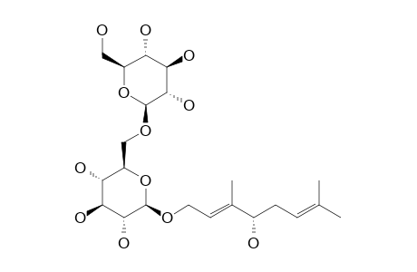 RHODIOLOSIDE-B;(2-E,4-R)-4-HYDROXY-3,7-DIMETHYL-2,6-OCTADIENYL-ALPHA-D-GLUCOPYRANOSYL-(1->6)-BETA-D-GLUCOPYRANOSIDE