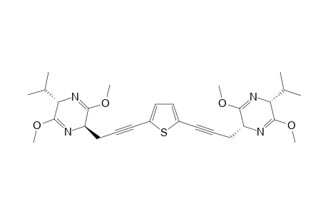 2,5-bis{ 3"-[(2"S,5"R)-2",5"-Dihydro-2"-isopropyl-5"-pyrazinyl]thiophene
