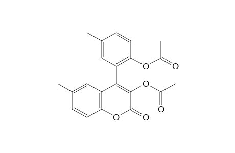 3-hydroxy-4-(6-hydroxy-m-tolyl)-6-methylcoumarin, diacetate
