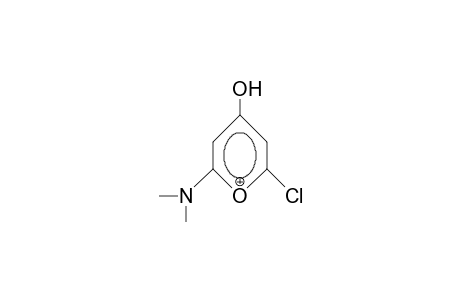 2-Chloro-4-hydroxy-6-dimethylamino-pyrylium cation