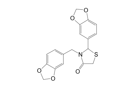 (+/-)-2-(Benzo[d][1,3]dioxol-5-yl)-3-((benzo[d][1,3]dioxol-6-yl)methyl)thiazolidin-4-one