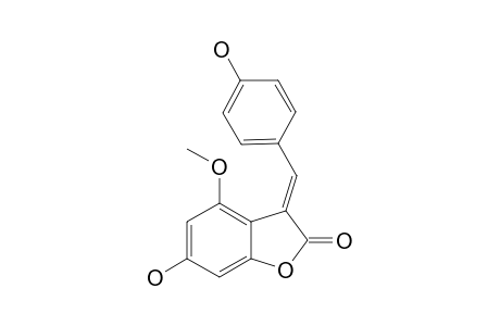 4',6-DIHYDROXY-4-METHOXYISOAURONE;(E)-3-(4'-HYDROXYBENZYLIDENE)-6-HYDROXY-4-METHOXYBENZO-2-(3-H)-FURANONE
