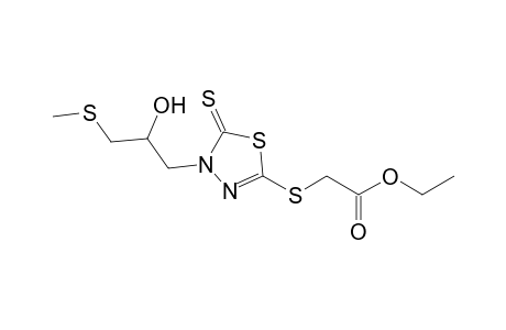 2-[[4-[2-hydroxy-3-(methylthio)propyl]-5-sulfanylidene-1,3,4-thiadiazol-2-yl]thio]acetic acid ethyl ester