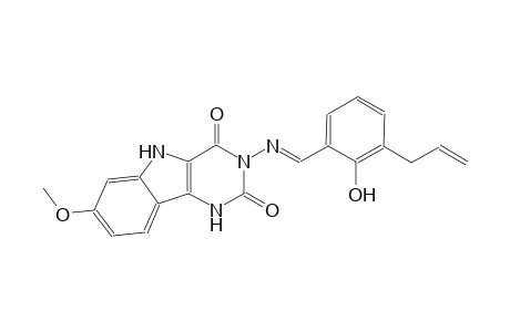 3-{[(E)-(3-allyl-2-hydroxyphenyl)methylidene]amino}-7-methoxy-1H-pyrimido[5,4-b]indole-2,4(3H,5H)-dione