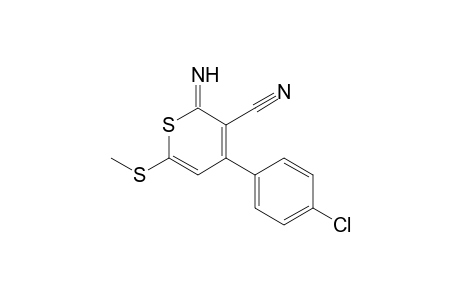 2-Imino-6-methylthio-4-(4-chlorophenyl)-2H-thiopyran-3-carbonitrile