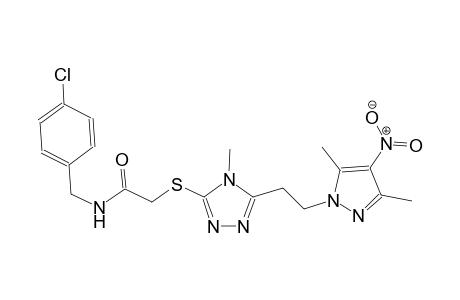 N-(4-chlorobenzyl)-2-({5-[2-(3,5-dimethyl-4-nitro-1H-pyrazol-1-yl)ethyl]-4-methyl-4H-1,2,4-triazol-3-yl}sulfanyl)acetamide