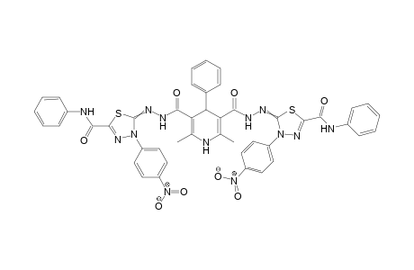 5,5'-((2,6-Dimethyl-4-phenyl-1,4-dihydropyridine-3,5-dicarbonyl)bis(hydrazin-2-yl-1-ylidene))bis(4-(4-nitrophenyl)-N-phenyl-4,5-dihydro-1,3,4-thiadiazole-2-carboxamide)