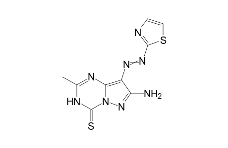7-amino-2-methyl-8-(thiazol-2-yldiazenyl)pyrazolo[1,5-a][1,3,5]triazine-4(3H)-thione