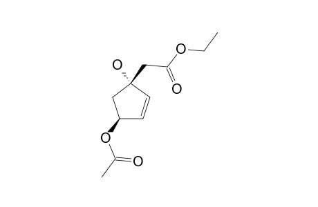 (1R*,4S*)-4-ACETOXY-1-(CARBETHOXYMETHYL)-2-CYCLOPENTEN-2-CYCLOPENTEN-1-OL