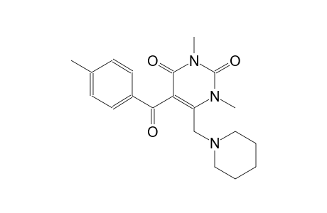 2,4(1H,3H)-pyrimidinedione, 1,3-dimethyl-5-(4-methylbenzoyl)-6-(1-piperidinylmethyl)-