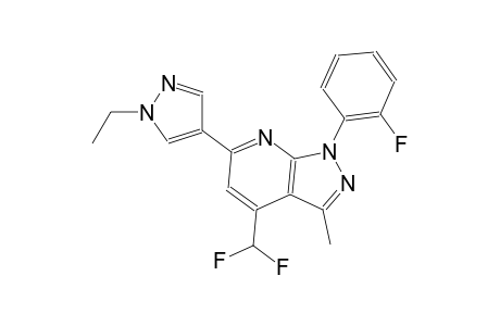 1H-pyrazolo[3,4-b]pyridine, 4-(difluoromethyl)-6-(1-ethyl-1H-pyrazol-4-yl)-1-(2-fluorophenyl)-3-methyl-