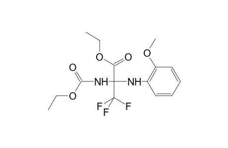 Propanoic acid, 2-[(ethoxycarbonyl)amino]-3,3,3-trifluoro-2-[(2-methoxyphenyl)amino]-, ethyl ester