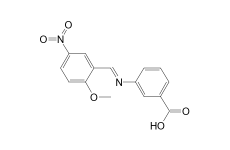 3-{[(E)-(2-methoxy-5-nitrophenyl)methylidene]amino}benzoic acid