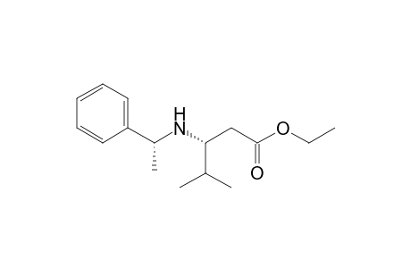 (3R,.alpha.R)-Ethyl 3-[N-(.alpha.-methylbenzyl)amino]-4-methylpentanoate