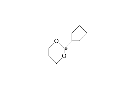 2-Cyclopentyl-1,3-dioxan-2-ylium cation