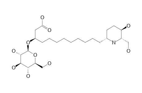 MORUSIMIC-ACID-E;(3R)-3-HYDROXY-12-[(1R,4R,5S)-4-HYDROXY-5-HYDROXYMETHYL-PIPERIDIN-1-YL]-DODECANOIC-ACID-3-O-BETA-D-GLUCOPYRANOSIDE