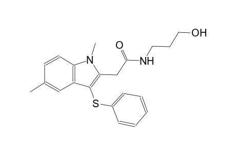 2-[1,5-dimethyl-3-(phenylsulfanyl)-1H-indol-2-yl]-N-(3-hydroxypropyl)acetamide